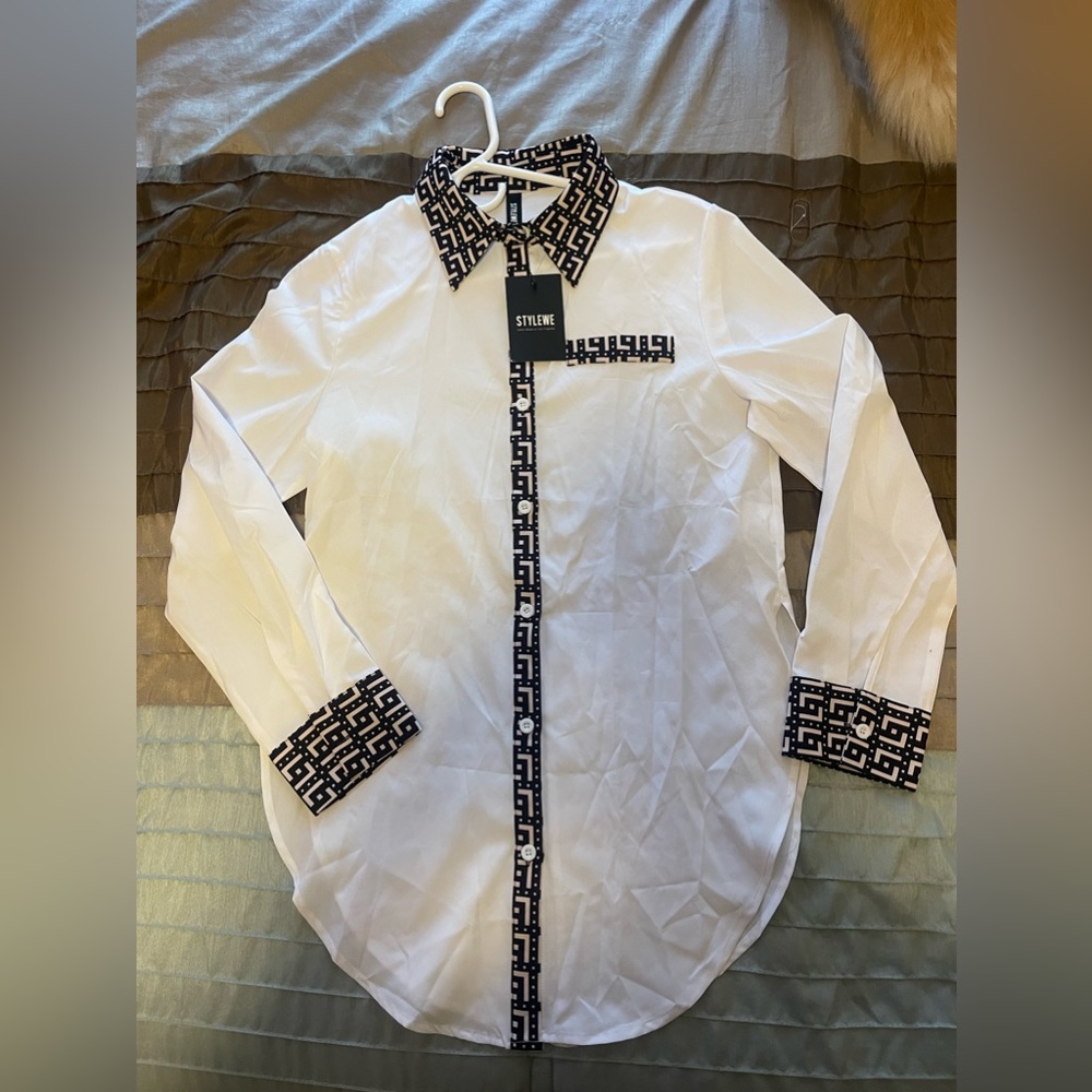 Black and white blouse